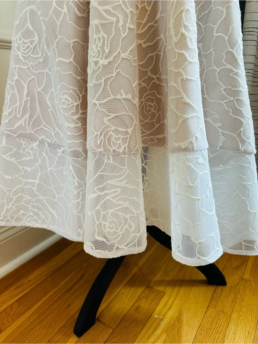 Adrianna Papell Bonded Mesh High-Low Dress - White & Blush - Wedding - Picture 4 of 16